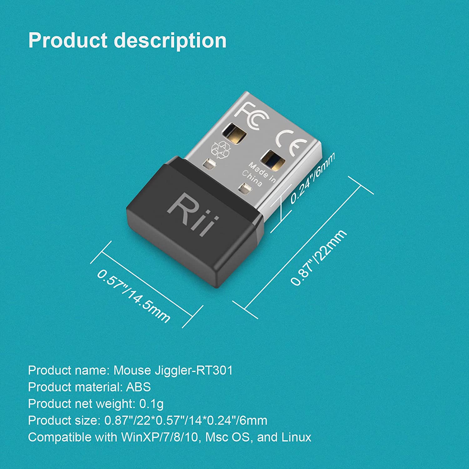 Rii RT301 USB souris Jiggler,  - Auto Mouse Mover avis et prix